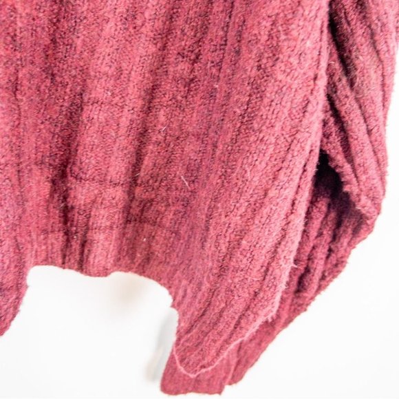 Free People Women's Raspberry Ribbed Pull over Sweater - Size Small - Picture 11 of 12